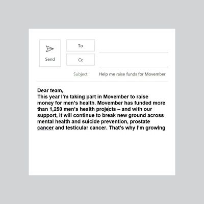 Thumbnail image showing text for template that promotes workplace fundraising.